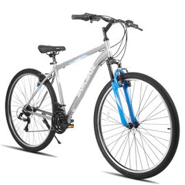 Vélo Vtt 27.5 Pouces 21 Vitesses Hiland Acier Haute Résistance Hardtail V-Brake Agave Homme Femme Gris