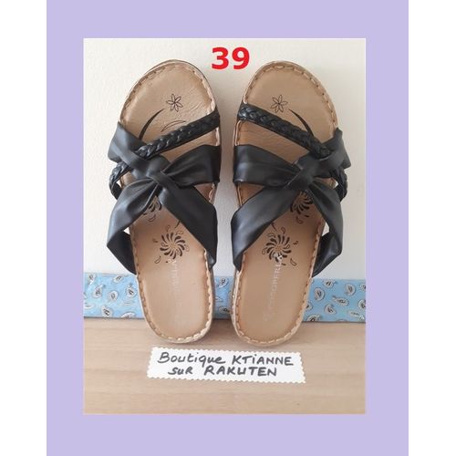 Mules Noires - 39 - Coco Perla - Brides Croisées - Cocoperla - Noir - Chaussons - Chaussures