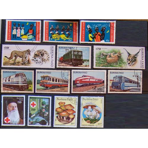 Lot De 14 Timbres Du Burkina Faso