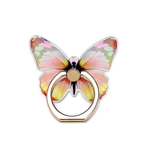Support De Poignée De Téléphone Portable Papillon De Luxe,Support De Téléphone Portable,Anneau De Téléphone Portable Approprié,Beau,Universel,1 Pièce Yellow