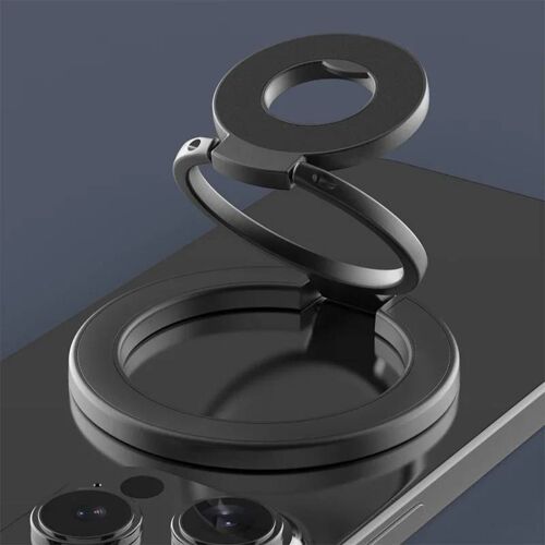 Pour Magsafe Double Face Magnétique Téléphone Anneau Support Portable Pliant Téléphones Portables Support Téléphone Accessoires Support Poignée Black