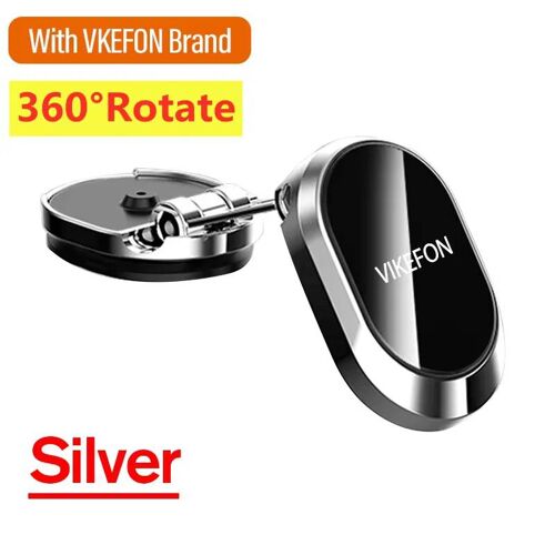 Support Magnétique De Téléphone Portable Pour Voiture,1080 Degrés,Pliable,Gps,Iphone 15 14 13 12 Samsung Xiaomi Brand Silver