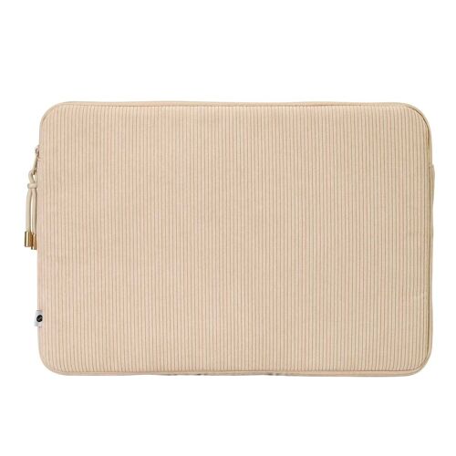 Selencia Pochette ordinateur Corduroy 13-14 pouces Beige