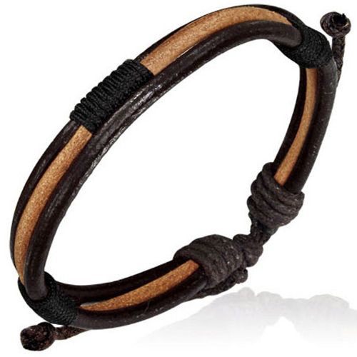 Zense - Bracelet Homme En Cuir Composé De 2 Couleurs Zb0016