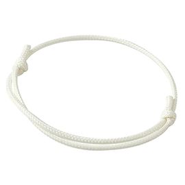 Zense - Bracelet Fin Blanc Pour Homme En Corde Cirée Ajustable Zb0362