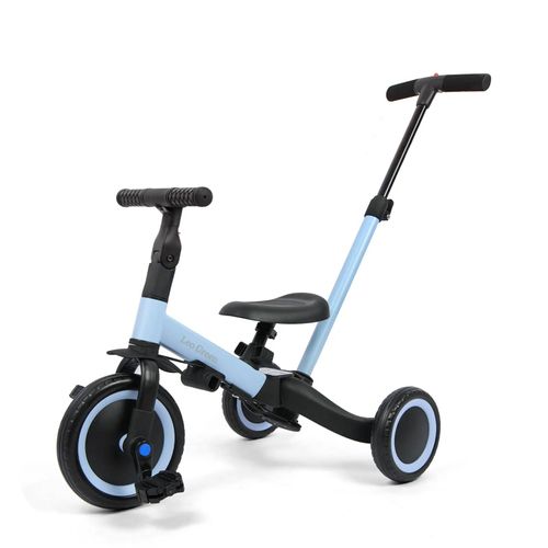 Leogreen 4 En 1 Tricycle Vélo Enfant, Vélo D'équilibre, Vélo Draisienne, Avec Barre De Poussée, Pour Garçons Filles De 1 À 3 Ans, Charge 25 Kg, Bleu