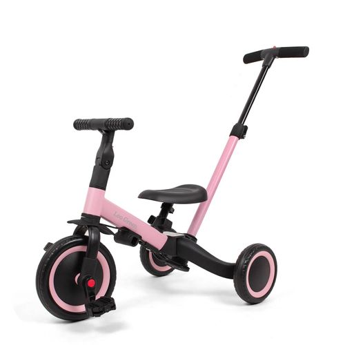 Leogreen 4 En 1 Tricycle Vélo Enfant, Vélo D'équilibre, Vélo Draisienne, Avec Barre De Poussée, Pour Garçons Filles De 1 À 3 Ans, Charge 25 Kg, Rose