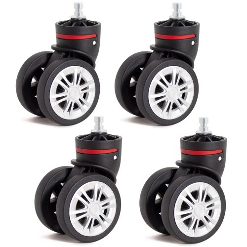 Todeco 4 Pièces Roues de Valise à Bagages, Non-universel, roulettes pivotantes durables pour Bagages, Roues de Rechange pour valises