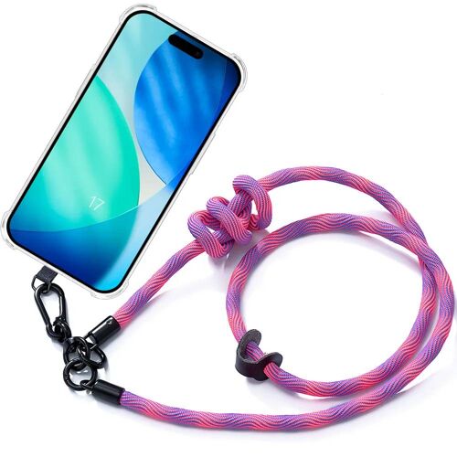 Coque Pour Iphone 17, Protection Coins Renforcés Anti-Rayures Avec Bandoulière Rose - E.F.Connection