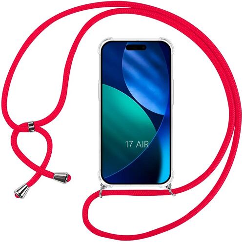 Coque Pour Iphone Air, Protection Anti-Rayures Transparente Tpu Avec Cordon Rouge - E.F.Connection