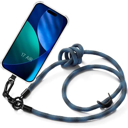 Coque Pour Iphone Air, Protection Transparente Antichoc Avec Cordon Amovible Bleu - E.F.Connection