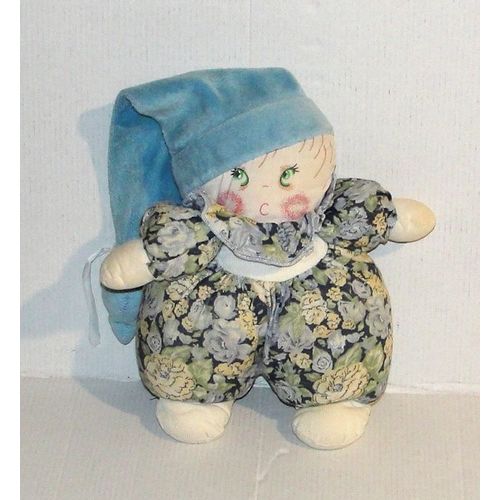 Doudou Lutin Nounours Poupée De Chiffon Tissus peluche Decors fleurs