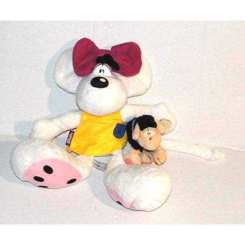 peluche diddl robe jaune diddlina avec le mouton vanillivi depesche 23 cm