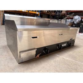 Barbecue combiné plancha et friteuse - LE BARBECUE GAULOIS - Inox - 3 brûleurs - 14400W - Gaz Butane/Propane