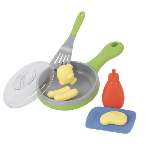 Jouet Poêle Sonore et Lumineuse avec Aliments Magiques, Changement de Couleur, Bruit de Cuisson, À Piles, Dès 2 Ans