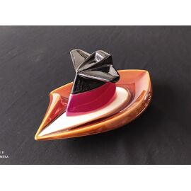 Cendrier "La Cheminee Qui Fume" En Porcelaine Marron Du Paquebot "France"