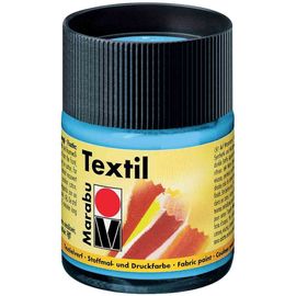 Marabu Flacon Verre 50 Ml De Peinture Textile Clairs "Textil" Bleu Caraibes