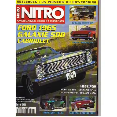 Nitro 193 De 2001 ,Cadillac Coupe De Ville,Shelby Gt350 Hertz,Ford Galaxie 500 Convertible,Edelbrock,Chrysler Sebring Convertible,Chevrolet Nomad,Renault Primaquatre