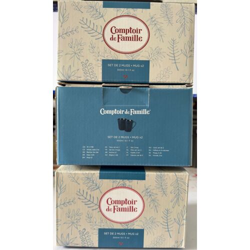 : 6 Mugs Bleus Foncés - Porcelaine - 300 Ml - Marque : Comptoir De Famille
