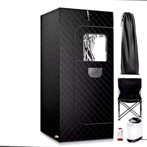 Sauna à vapeur portable pour la maison – 1000W – Cuve 3L – Cabine pliable individuelle avec siège et télécommande – Relaxation et détox