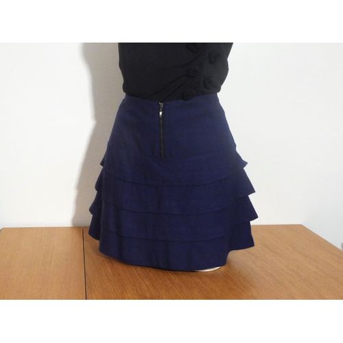 Jupe Courte Violet À Volants- Taille 36/38- Camaieu