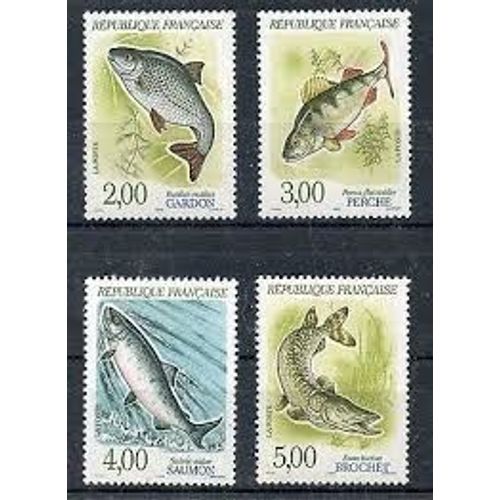 Série Nature De France (7) : Poissons D'Eau Douce Série Complète Année 1990 N° 2663 2665 2665 2666 Yvert Et Tellier Luxe
