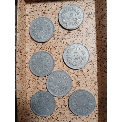 Lot De 7 Pièces De 5 Francs Aluminium Lavrillier 1945 1946 1946 B 1947 C 1948 1949 1950 B