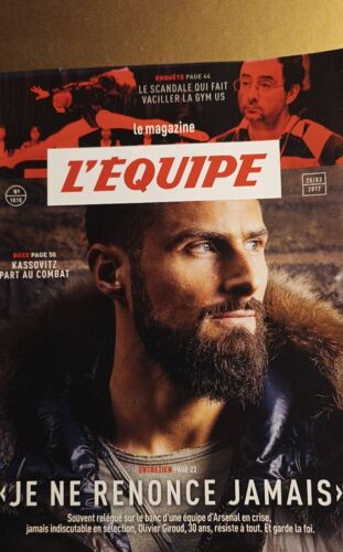 L'Équipe Magazine N°1810 25/03/2017 Giroud Kassovitz Scandale Gym Us