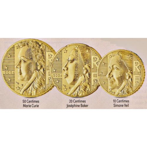 Lot 3 Pièces (Pack) 10, 20, 50 Cent Euro France 2024 Neuves