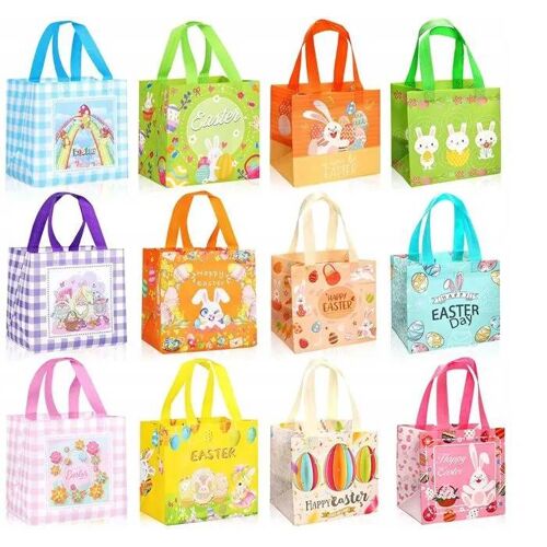Sac À ?ufs De Pâques Réutilisable - Lot De 12, 20x21cm, Pratique Et Élégant!