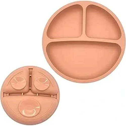 Assiette En Silicone Antidérapante Pour Bébé - 20cm, Rose, Pratique Et Sécurisée