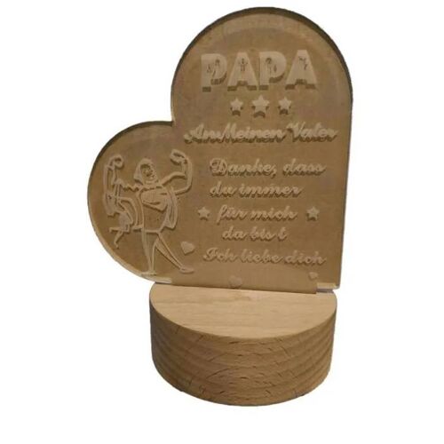 Lampe LED de Nuit Personnalisée pour Papa - Idée Cadeau Unique en Allemand 11 x 19 cm