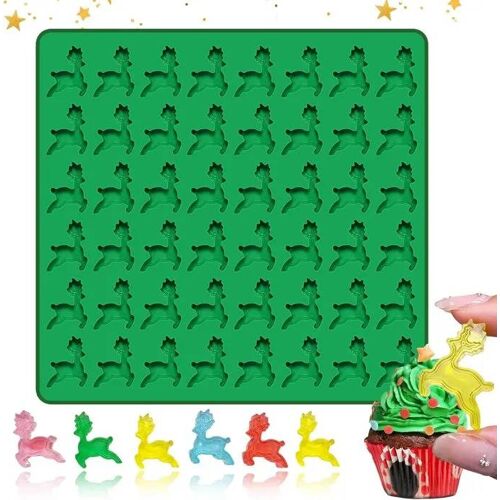 Moule En Silicone Élégant En Forme De Renne Pour Noël - 48 Empreintes À La Fois!