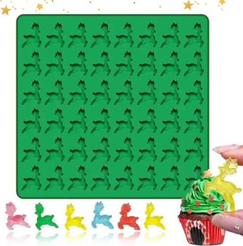 Moule En Silicone Élégant En Forme De Renne Pour Noël - 48 Empreintes À La Fois!