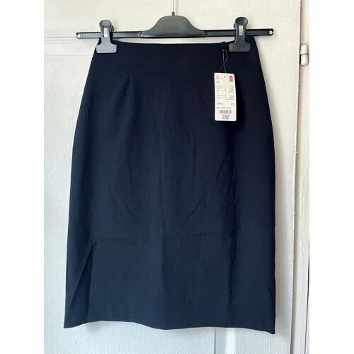 Uniqlo Jupe Crayon Bleu Marine, Taille 34(Xs/24), Avec , 69%Polyester 29%Viscose