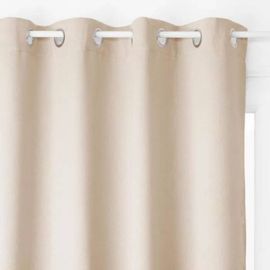 Rideaux Occultants Chambray Lin - Atmosphera - Lot De 2 - Beige - 135x240 Cm