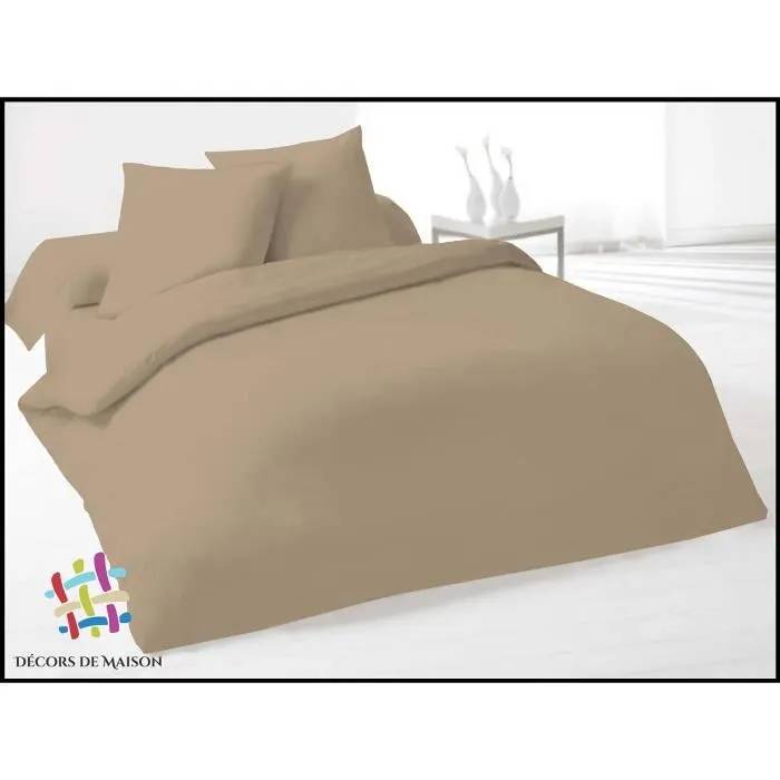Housse De Couette - Décors De Maison - Taupe - 220x240cm - 100% Coton - Lavable À 40°