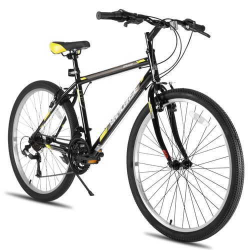 Vélo Vtt 26 Pouces 21 Vitesses Hiland Acier Hi-Ten Homme Femme Sport Noir