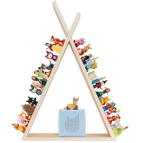 Todeco Étagère Magnétique, Pour Tonie Box Et Tonies, Jusqu'à 70-80 Tonies, Poser Ou Murale, Étagère Pour Boîte À Musique Pour Enfant, Triangle