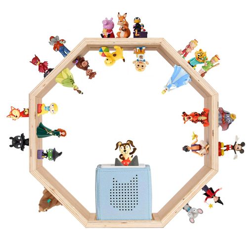 Todeco Étagère Magnétique, Pour Tonie Box Et Tonies, Jusqu'à 60-70 Tonies, Poser Ou Murale, Étagère Pour Boîte À Musique Pour Enfant, Octogone