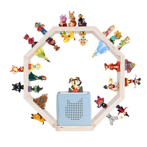 Todeco Étagère Magnétique, Pour Tonie Box Et Tonies, Jusqu'à 60-70 Tonies, Poser Ou Murale, Étagère Pour Boîte À Musique Pour Enfant, Petit Octogone