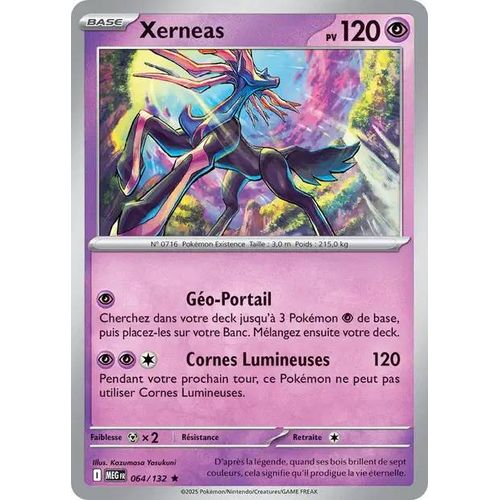 Carte Pokémon - Xerneas - 064/132 - Holo-Rare - Méga-Evolution