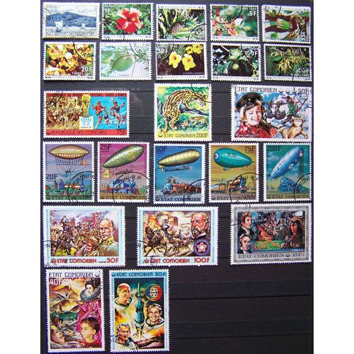 Lot De 23 Timbres Des Comores