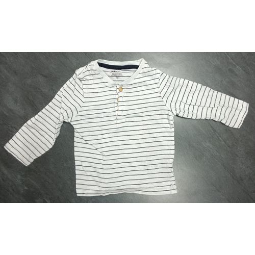 Tee-Shirt Blanc À Rayures Pour Bébé De 10 Mois