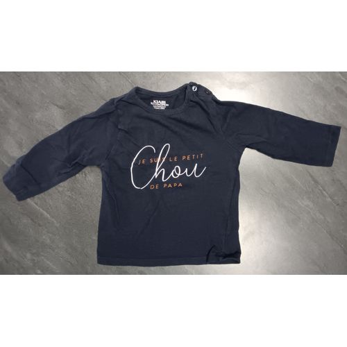 Tee-Shirt Bleu Marine Pour Bébé De 9 Mois.