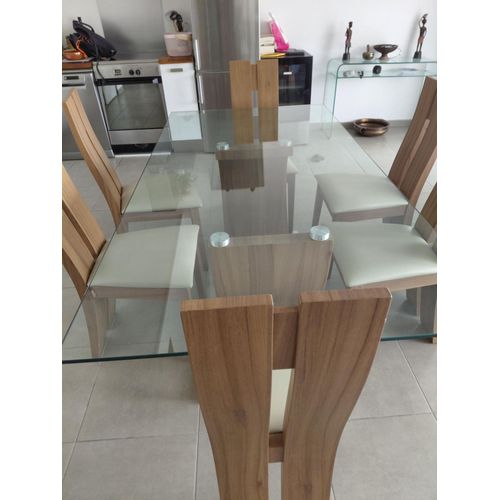 Table Salle À Manger En Verre 6 Places Avec 6 Chaises