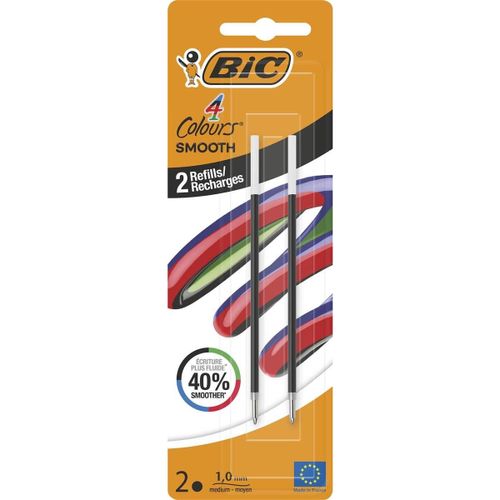 Bic Pack 2 Recharges Pour Stylo-Bille 4 Colours Smooth S Noir