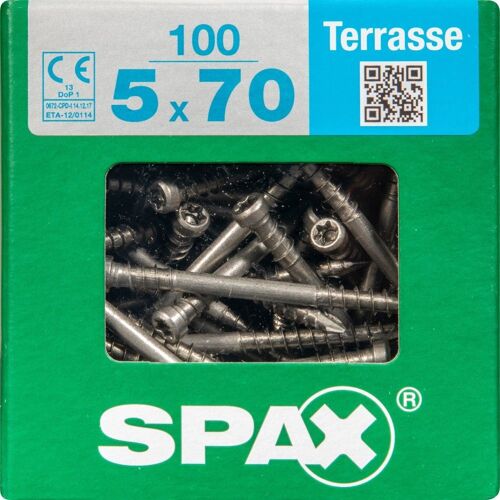 Lot De 100 Vis Inox Tête Cylindrique Spax, Diam.5 Mm X L.70 Mm