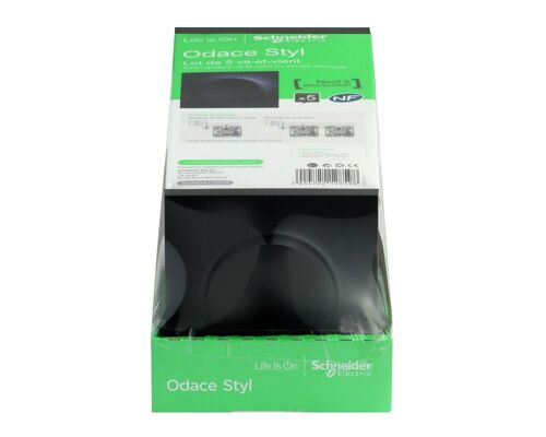 Lot de 5 interrupteurs va-et-vient complet Odace, SCHNEIDER ELECTRIC, anthracite