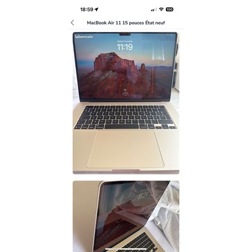 Apple MacBook Air MW1J3FN/A 2025 15.3" M4 - Ram 16 Go - SSD 256 Go lumière stellaire